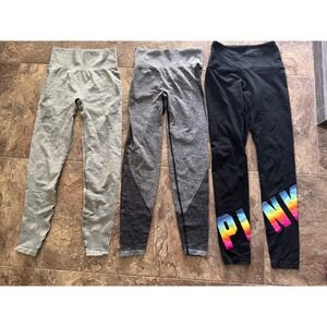 PINK Victoria's Secret‎ Leggings Yoga Seamless Athleisure XS set of 3 EUC